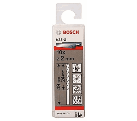 Bosch HSS-G Twist Drill Bit 2.0mm