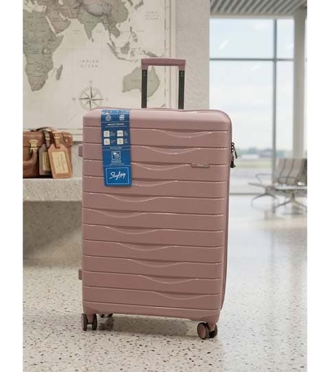Holiday Pink 28 Inch Large Hard Shell Travel Suitcase with Spinner Wheels