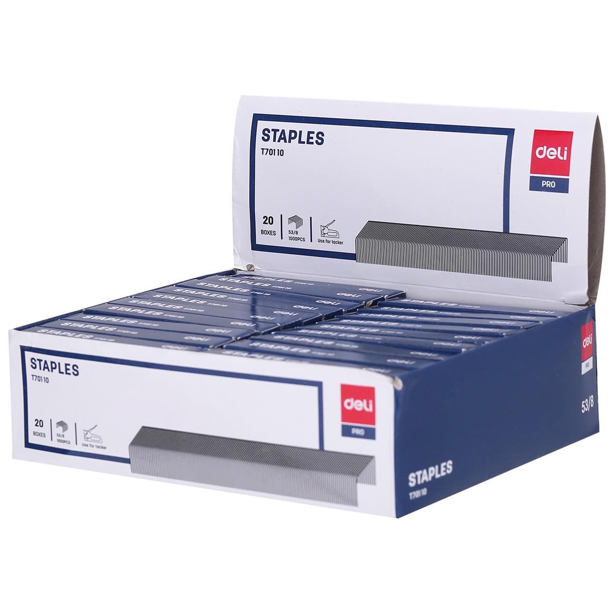 Deli Deli ET70110 53/8 Staple Pins – 1000 Pieces Zinc-Plated Tacker Staples for Staple Guns stationary, toys & sports — image 1 of 4