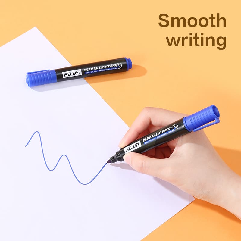Deli DELI UU101-BL ISELECT Permanent Bullet Marker Blue per pcs | Waterproof Permanent Marker stationary, toys & sports — thumbnail 3 of 5