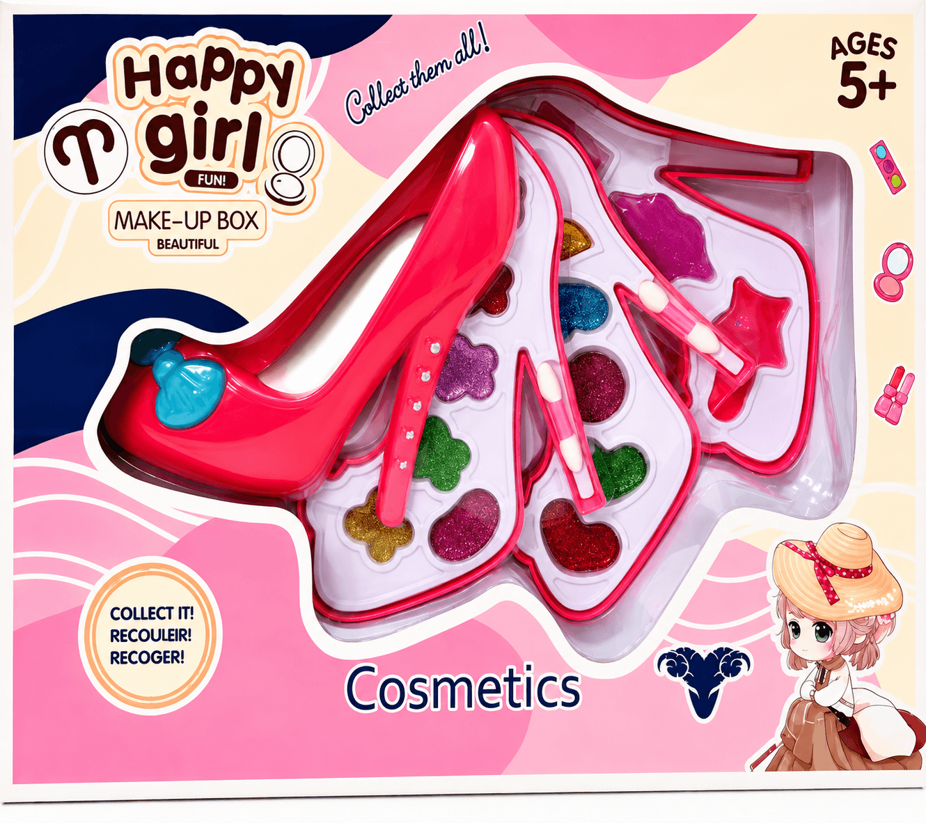 Happy Girl Makeup Box Cosmetic Set for Kids