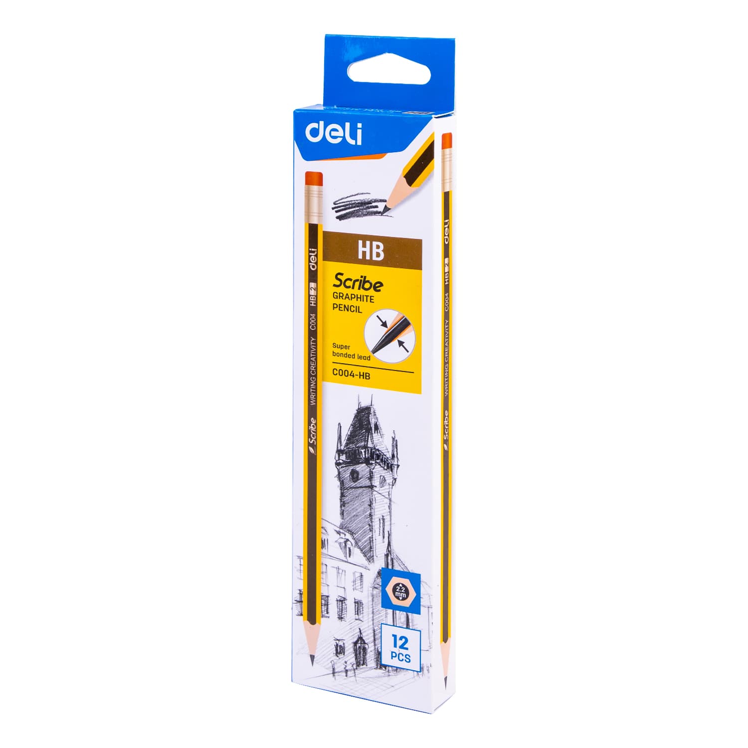 Deli Deli EC004-HB Graphite Pencil with Eraser | Smooth Writing & Sketching Pencil stationary, toys & sports — thumbnail 4 of 4