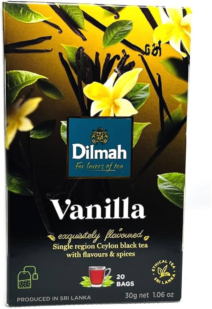 Dilmah Tea – Vanilla Flavoured – 20 Tea Bags | Premium Ceylon Black Tea