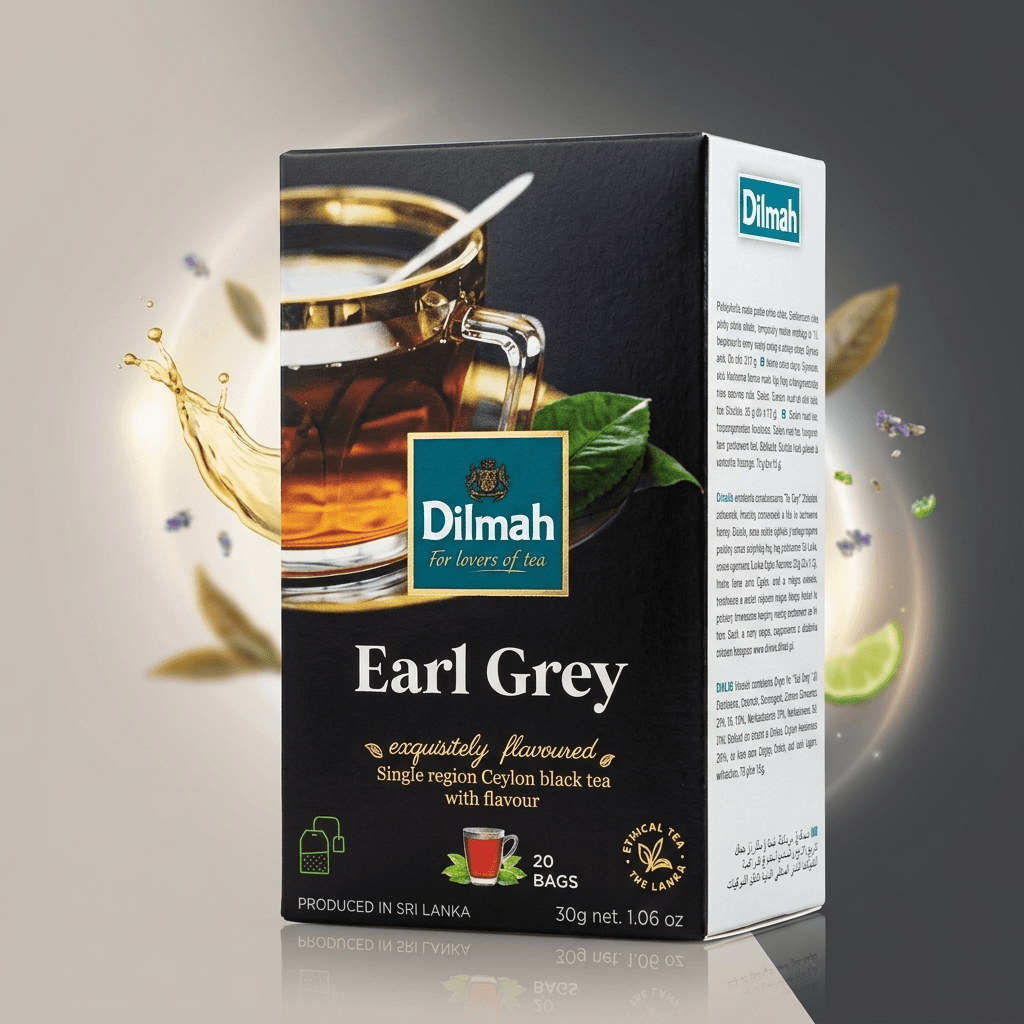 Dilmah Earl Grey Tea – 20 Tea Bags | Premium Ceylon Black Tea with Bergamot