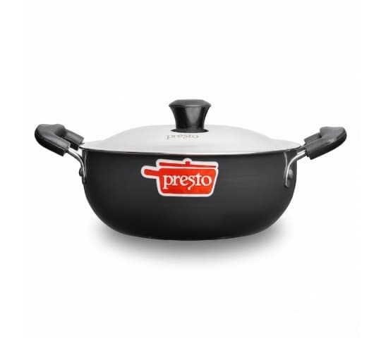 Presto Hard Anodized Kadai 230mm with Lid | Durable Non-Stick Cooking Kadai