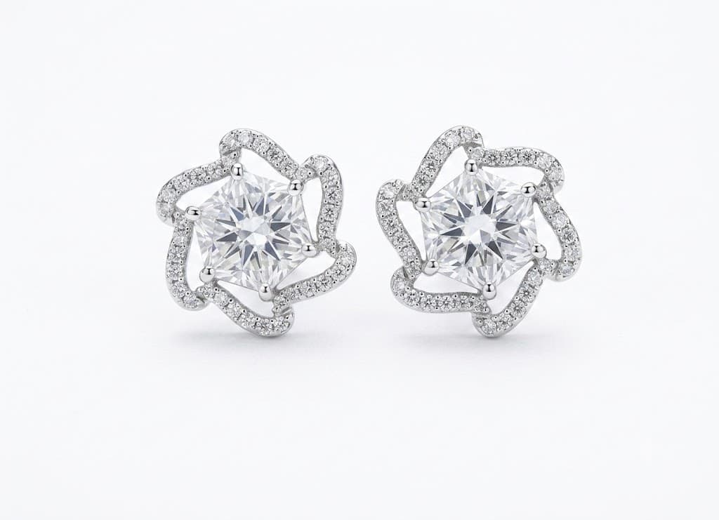 Starburst Diamond Earrings – Elegant Crystal Stud Earrings for Women