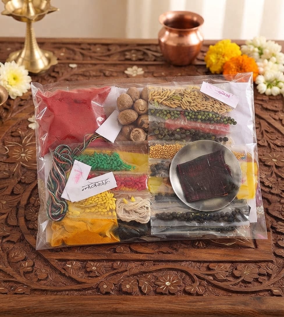 Navratna Pooja Set – Traditional Nine Gemstone Pooja Set daily essentials & lifestyle