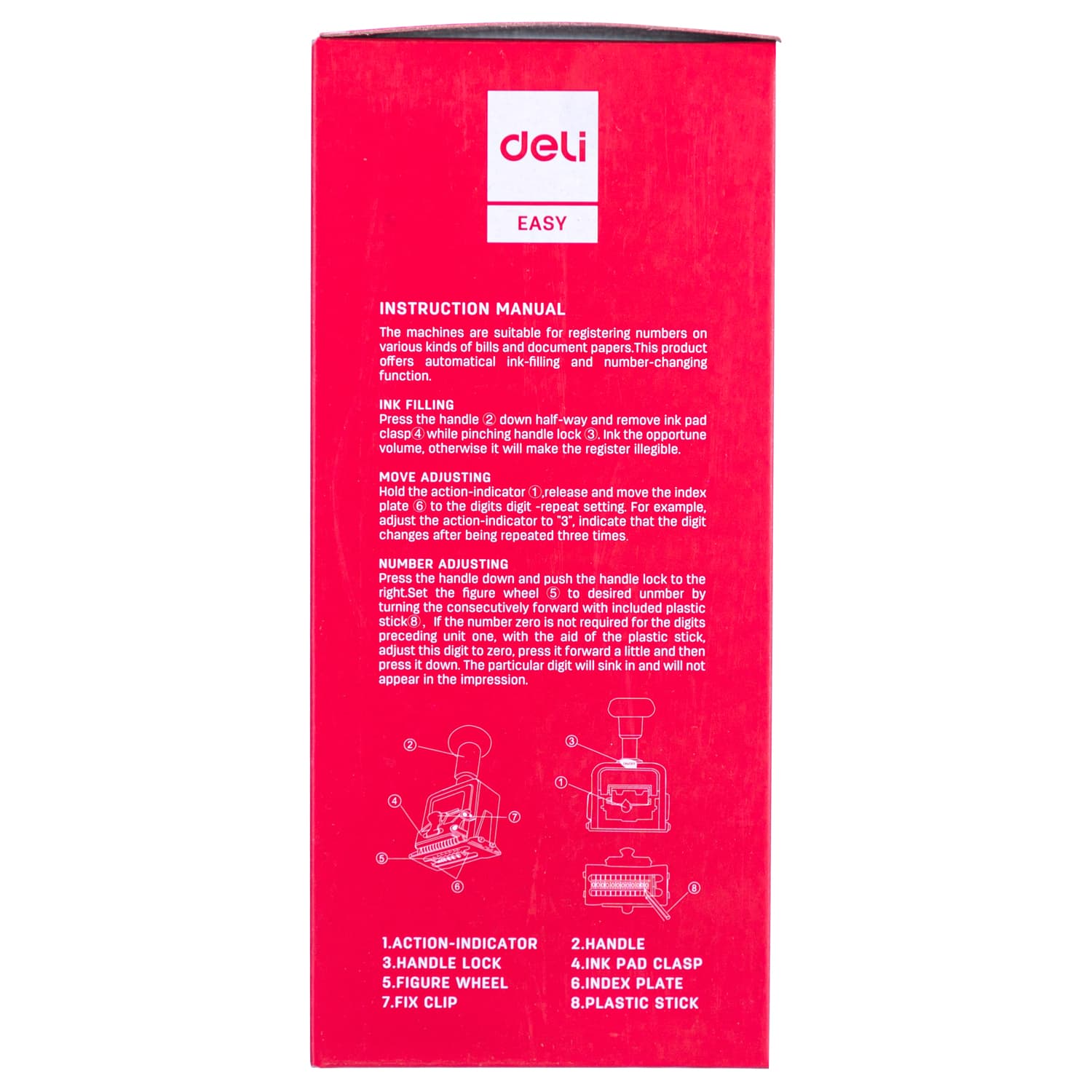 Deli Deli E7510 10-Digit Auto Numbering Machine | Self-Inking Office Stamp stationary, toys & sports — thumbnail 4 of 5