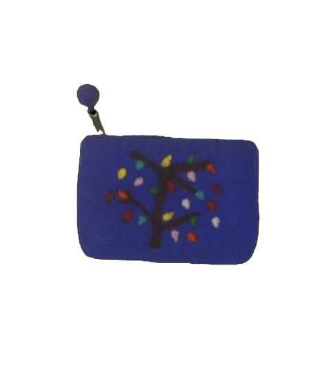 Mithila Handmade Felt Tree Design Purse for Women | Nepali Handicraft Bag