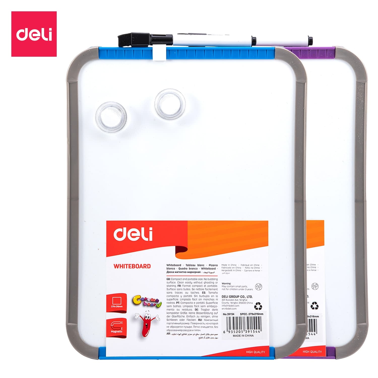 Deli E39154 Magnetic Whiteboard 279×216mm | Portable Dry Erase Board