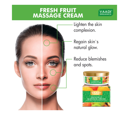 Vaadi Organics Vaadi Organics - Fresh Fruit Massage Cream with Apple, Orange, Papaya & Kokum Butter (150 gms) - VH0469…