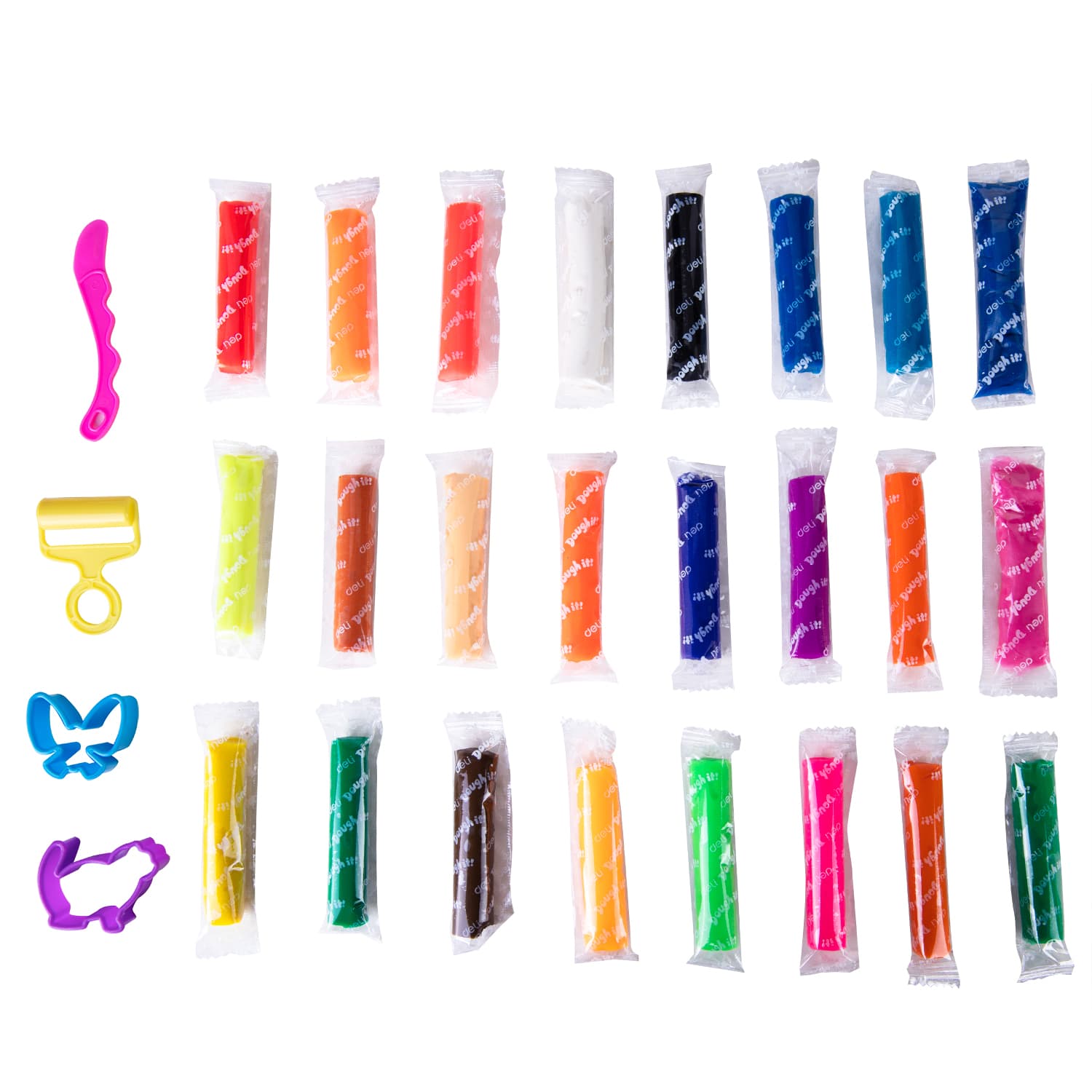 Deli Deli ED75286 Dough Set – 24 Colors Modeling Clay with 4 Free Tools | 280g stationary, toys & sports — thumbnail 4 of 4