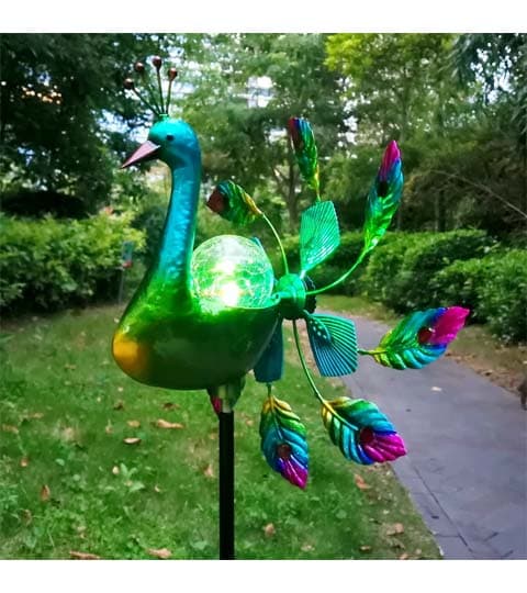 Senwell Senwell Peacock Spinner with LED Solar Light (W-G210826) home decor — image 1 of 2