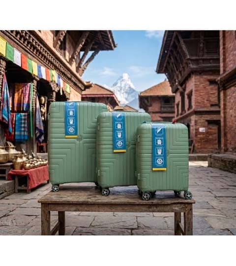Holiday Set of 3 Light Green Hard shell Suitcase