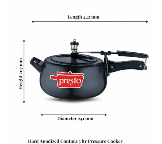 Presto Presto Hard Anodized Contura Pressure Cooker 5 Litre | Gas Compatible daily essentials & lifestyle