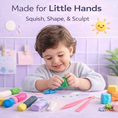 No Brand Super Light Clay 12 Colors Set for Kids | Soft Modeling Clay for Art & Craft stationary, toys & sports — thumbnail 2 of 2