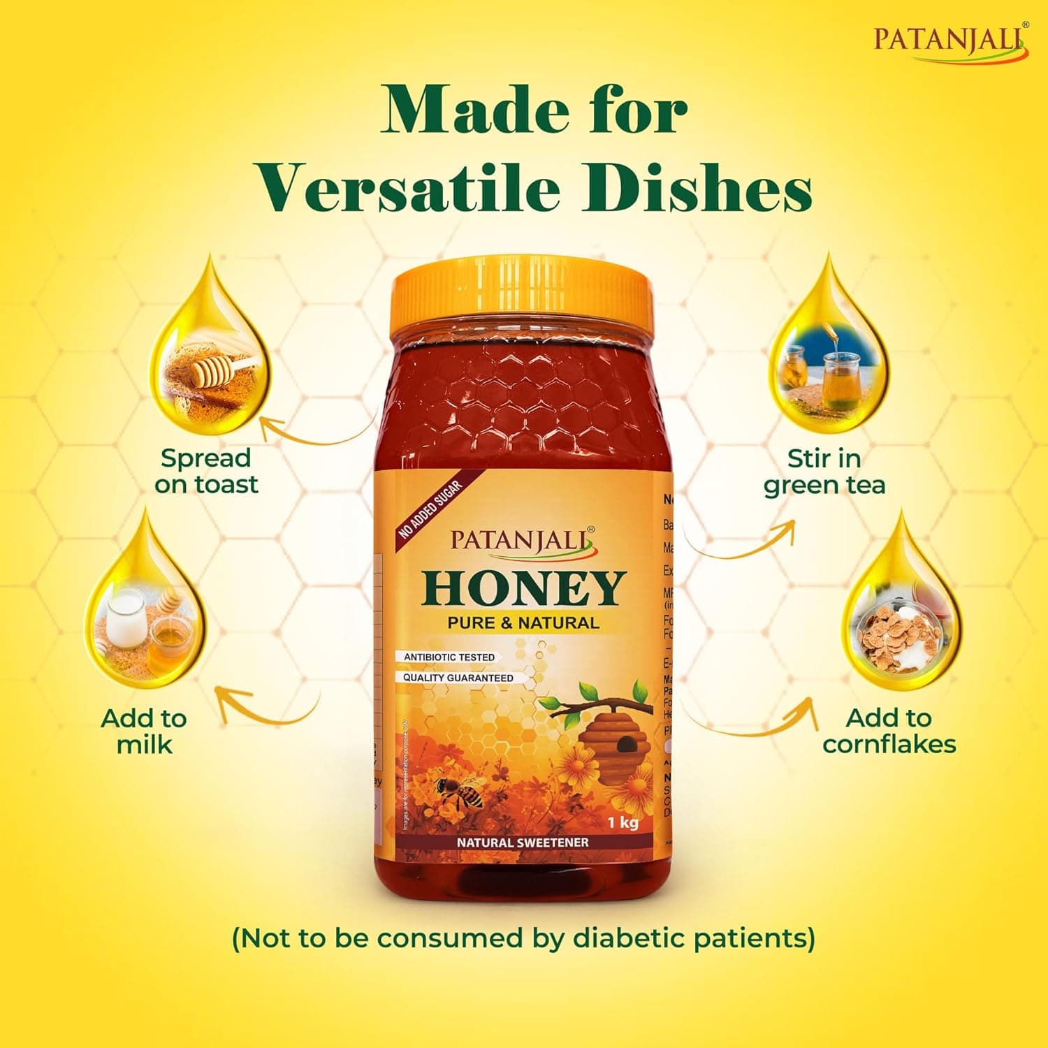 Patanjali Patanjali Honey 1kg Jar | Pure Natural Honey for Daily Health daily essentials & lifestyle — thumbnail 2 of 4