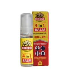 RhinoRub 4 in 1 Roll-On 6ml for Muscle Pain, Joint Stiffness, Headache, Cold & Congestion Relief