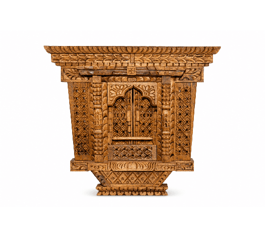 Wooden Carving Door 8 Inch | Handmade Traditional Nepali Wooden Wall Decor