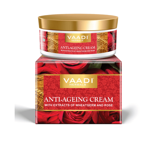 Vaadi Organics - Anti Ageing Cream with extracts of Almonds, Wheatgerm and Rose (150 gms) - VH0475