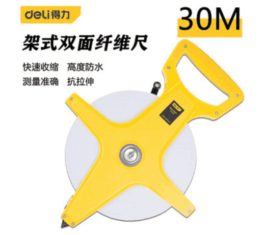 DELI EDL98030 Fibreglass Measuring Tape 30m Long Measuring Tape