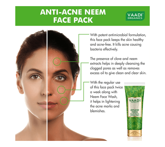 Vaadi Organics - Anti-Acne Neem Face Pack with Clove & Turmeric (120 gms) daily essentials & lifestyle