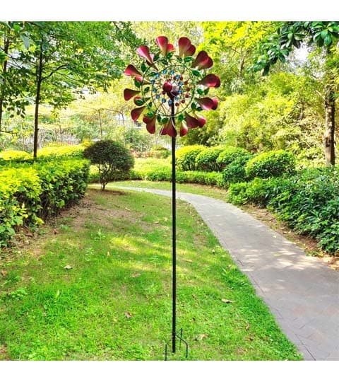 Senwell Senwell Morning Glory Wind Spinner with LED Solar Light #65 home decor — thumbnail 2 of 2