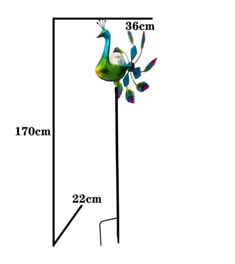 Senwell Peacock Spinner with LED Solar Light (W-G210826)