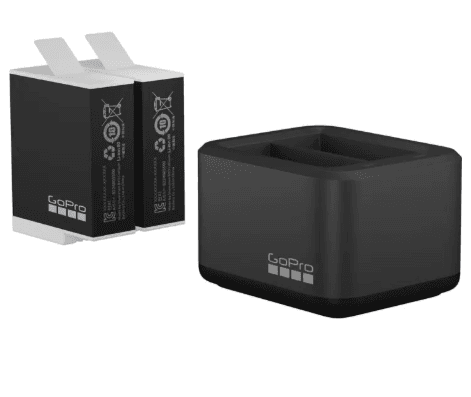 GoPro Dual Battery Charger + 2 Enduro Batteries for HERO12/HERO11/HERO10 Black