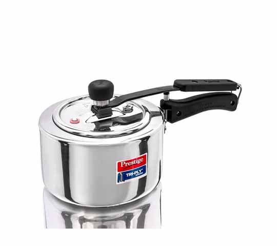 Prestige Triply Svachh 2L Pressure Cooker | Induction Base | Model 20717 | Stainless Steel Cooker
