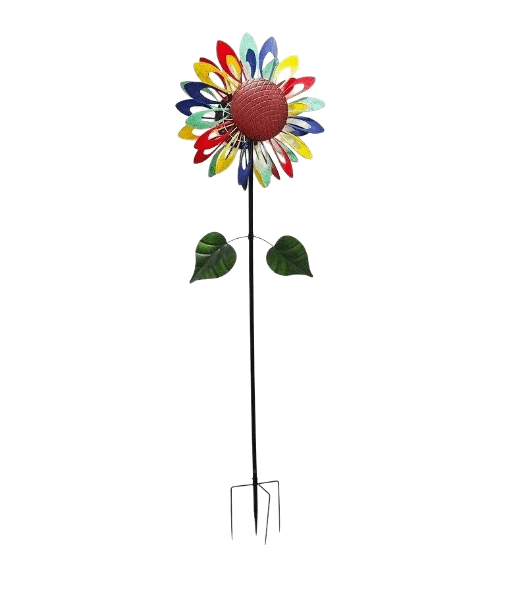 Senwell Senwell Sunflower Wind Spinner with Solar Light Outdoor Metal Garden Decor #36AB home decor