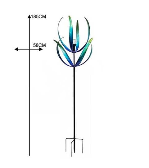 Senwell Metal Wind Spinner with Glass Ball Solar Light #67