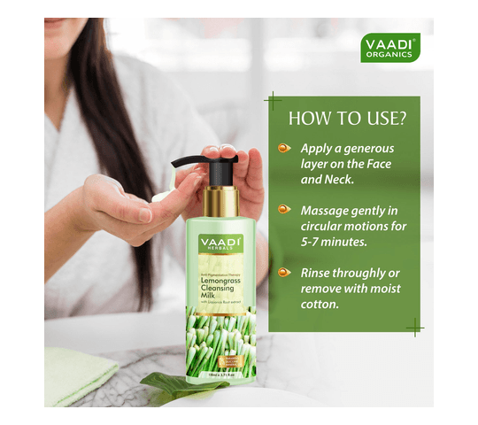 Vaadi Organics Vaadi Organics - Lemongrass Cleansing Milk with Liquorice Root extract - Anti Pigmentation Therapy (110 ml)…
