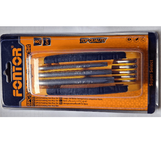 Fontor SSET 8PC Folding Star Hex Key Set – Durable Star/Torx Key Tool Kit