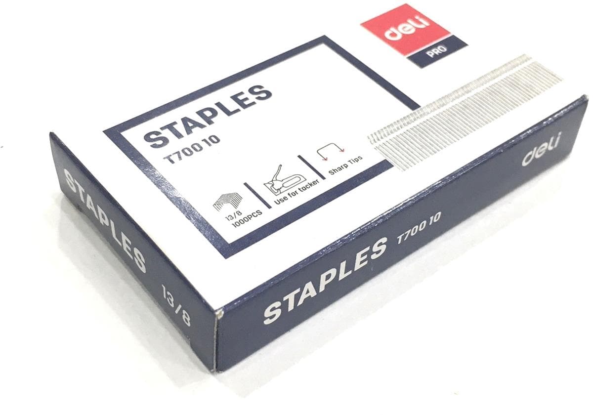 Deli Deli ET70110 53/8 Staple Pins – 1000 Pieces Zinc-Plated Tacker Staples for Staple Guns stationary, toys & sports — thumbnail 2 of 4