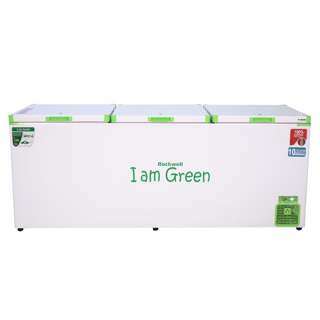 Rockwell GFR1210F 5 Star Green Deep Freezer – Triple Door, Energy Efficient Freezer with 10 Years Cooling Coil Warranty & Up to 53% Power Saving