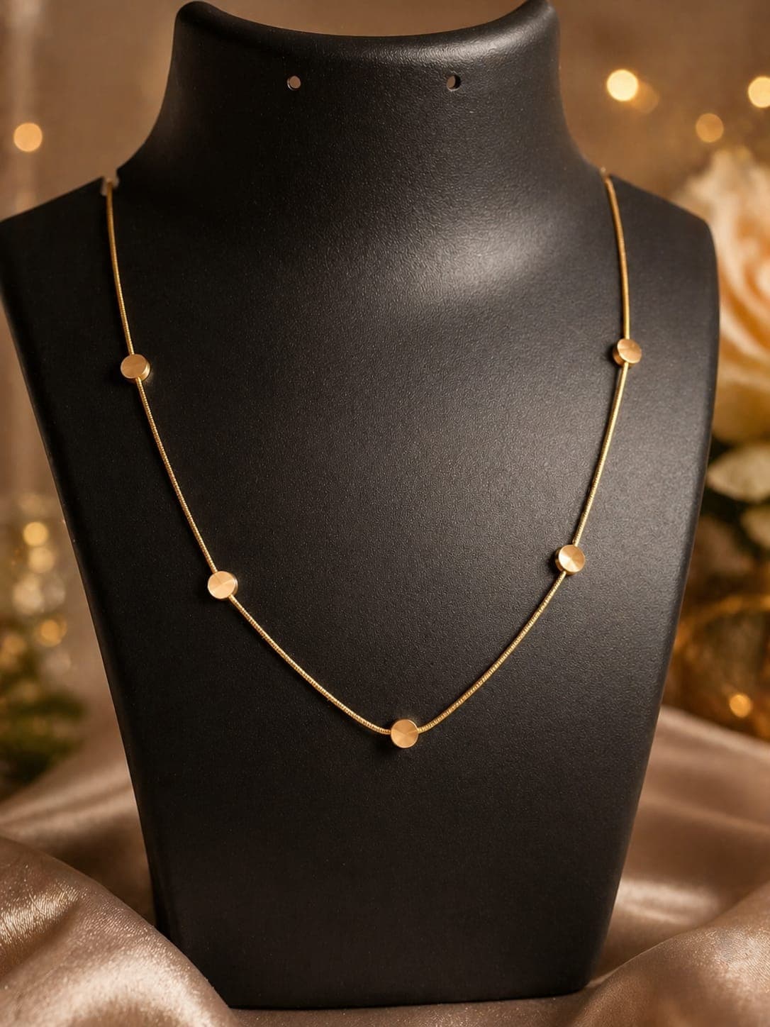 Elegant Station Necklace for Women & Girls | Minimal Pendant Chain Necklace