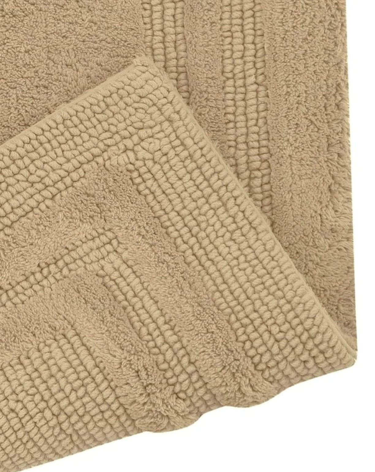 Mirage Plush Textured Cream Beige Bath Mat with Border Detail daily essentials & lifestyle — image 1 of 2