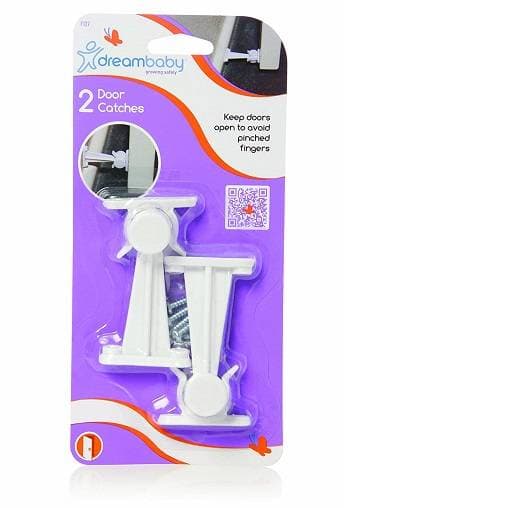 Dreambaby Door Catch 2 Pack F127 – Child Safety Door Stopper, Baby Proof Door Holder, Home Safety Protection
