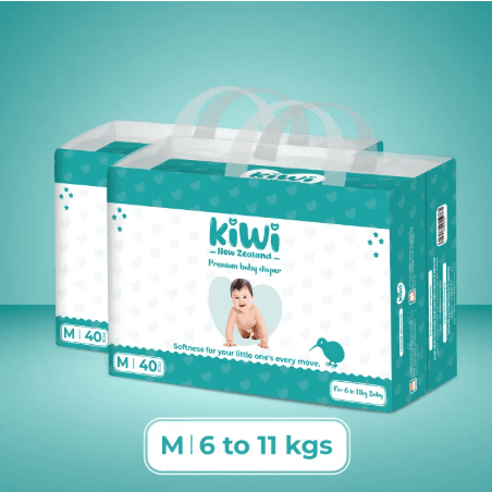 Kiwi Brand Baby Diaper Medium Pants (Pack of 40) – Soft, Comfortable & Leak-Proof Protection