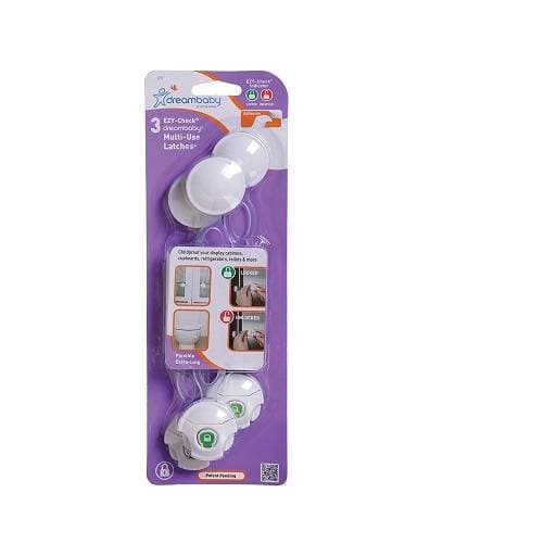 Dreambaby Ezy-Check Multi-Use Latches 3 Pack F727 – Child Safety Cabinet Locks
