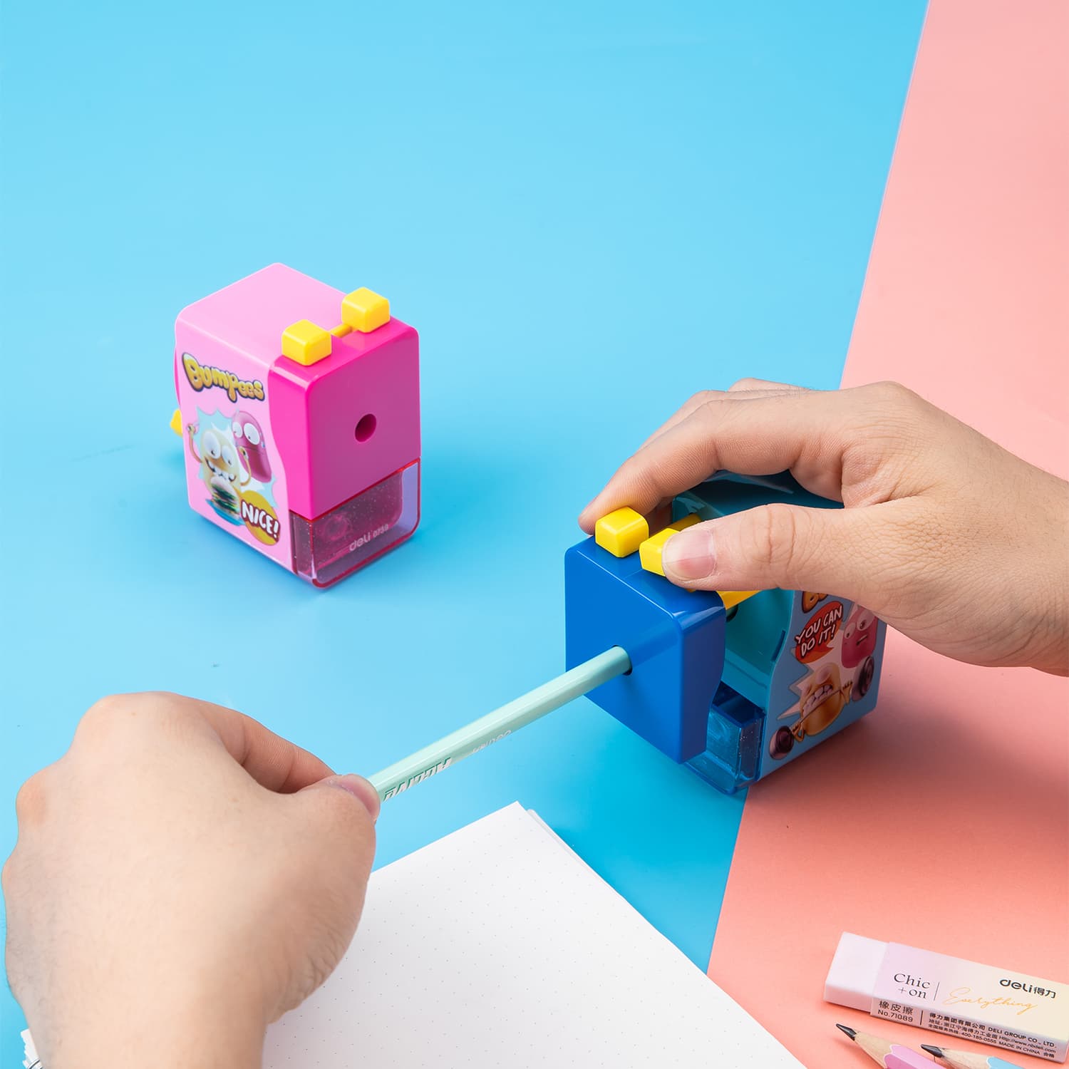 Deli Deli E0739 Rotary Pencil Sharpener per pcs | Manual Hand Crank Sharpener for School & Office stationary, toys & sports — thumbnail 3 of 4