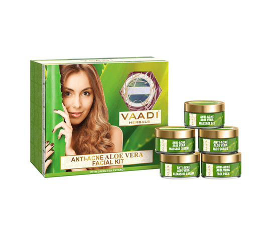Vaadi Organics - Anti-Acne Aloe Vera Facial Kit with Green Tea Extract (270 gms) - VH0079