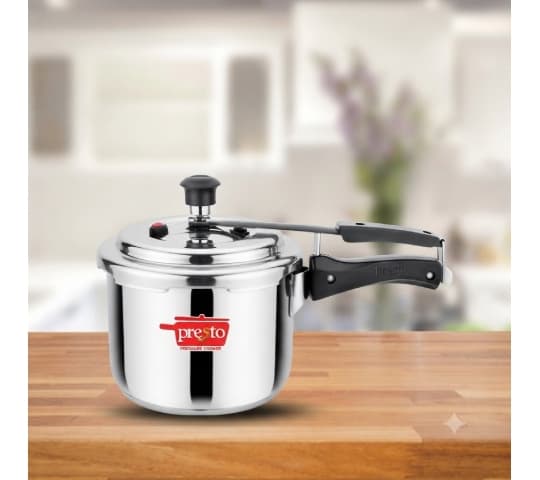 Presto Stainless Steel Induction Base Classic Pressure Cooker 3 Litre | SS Pressure Cooker