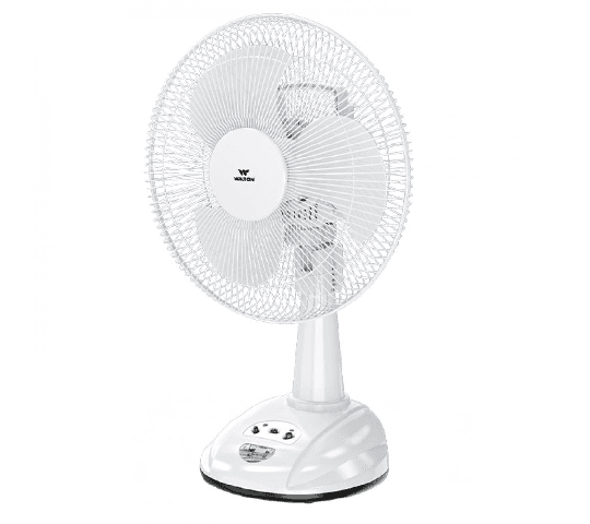 Walton WRTF12A 12 Inch Rechargeable Table Fan with LED Light & Long Backup