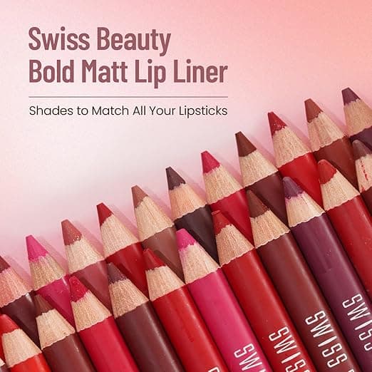 Swiss Beauty Swiss Beauty Bold Matte Lipliner Pack of 12 Pcs | Long-Lasting Waterproof Lip Pencil Set daily essentials &… — thumbnail 2 of 6