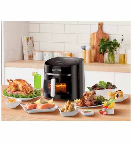 Black+Decker 8-in-1 Grand Digital Air Fryer with Viewing Window 1800W – Healthy Oil-Free Cooking