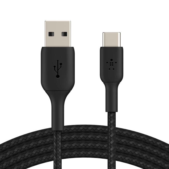Belkin BoostCharge Braided USB-C to USB-A Cable 1M | Black (CAB002bt1MBK)