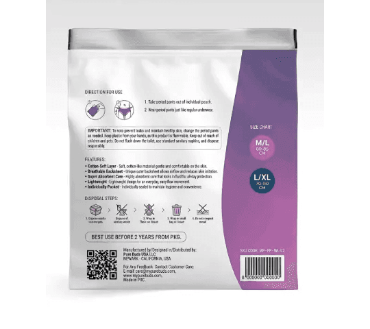 Mumbuds MumBuds Disposable Sanitary Period Panty M/L3 – 660mm Leak-Proof Menstrual Underwear (3 Pcs) daily essentials &…