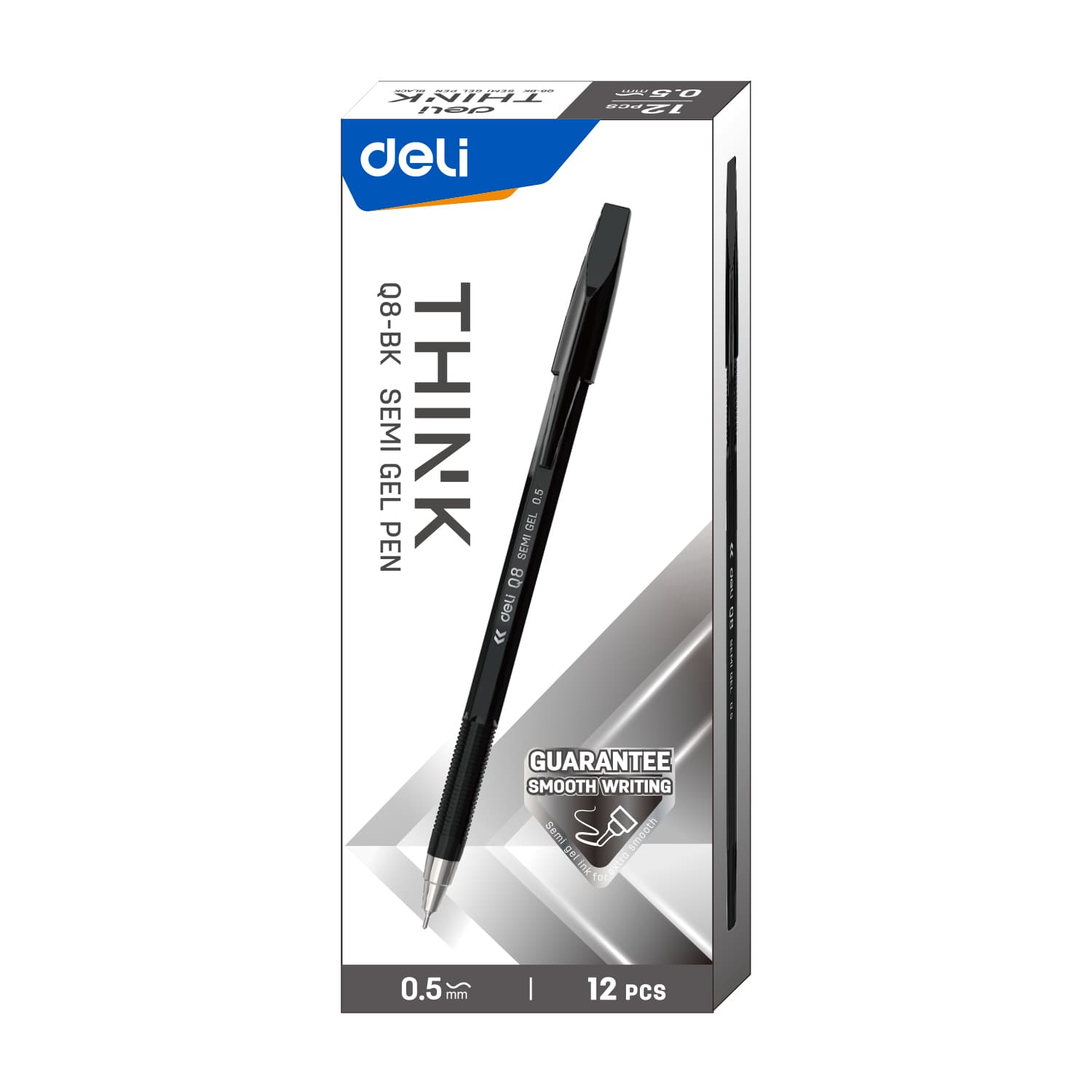 Deli Deli-EQ8-BK Semi Gel Pen | Smooth Black Ink Writing Pen stationary, toys & sports — image 1 of 3